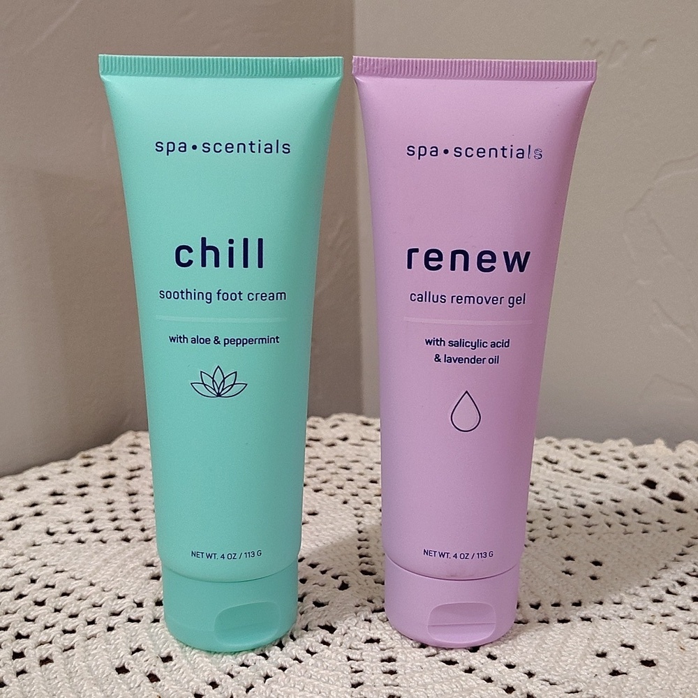 Spa Scentials Renew & Chill Foot Callus Remover Gel & Soothing Foot Cream